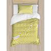 Ambesonne Christmas Duvet Cover Set, Reindeer and Snowflakes in Abstract Balls Ornament Vintage Design Paper Art Image, Decorative 3 Piece Bedding Set with 2 Pillow Shams, King Size, Beige(Yellow White)