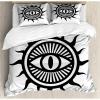 Ambesonne Christmas Duvet Cover Set, Reindeer and Snowflakes in Abstract Balls Ornament Vintage Design Paper Art Image, Decorative 3 Piece Bedding Set with 2 Pillow Shams, King Size, Beige(Black and White)