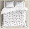 Ambesonne Christmas Duvet Cover Set, Reindeer and Snowflakes in Abstract Balls Ornament Vintage Design Paper Art Image, Decorative 3 Piece Bedding Set with 2 Pillow Shams, King Size, Beige(White)