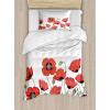 Ambesonne Christmas Duvet Cover Set, Reindeer and Snowflakes in Abstract Balls Ornament Vintage Design Paper Art Image, Decorative 3 Piece Bedding Set with 2 Pillow Shams, King Size, Beige(Orange Green)