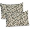 Ambesonne Christmas Pillow Sham Set of 2, Vintage Merry Xmas with Pine Cones Globes and Pine Leaves Illustration, Quality Microfiber Bedding Item for All Seasons, 36″ x 20″, Brown Green and Blue