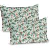 Ambesonne Christmas Pillow Sham Set of 2, Xmas Time Illustration of Globes and Pine Leaves Family Love, Quality Microfiber Bedding Item for All Seasons, 30″ x 20″, Pale Mint Green and Vermilion