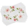 Ambesonne Floral Place Mats Set of 4, Romantic Rose Flower Petals Shabby Form Love Blooms Botanical Design, Washable Fabric Placemats for Dining Table, Standard Size, Green Peach