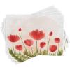 Ambesonne Floral Place Mats Set of 4, Romantic Tulip Bloom Flower Meadow Fresh Feminine Buds Watercolor Effect, Washable Fabric Placemats for Dining Table, Standard Size, Vermilion Peach