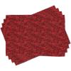 Ambesonne Flower Place Mats Set of 4, Floral Details with Leaves Swirls Romantic Vivid Vibrant Pattern Art Print, Washable Fabric Placemats for Dining Table, Standard Size, Burgundy Red