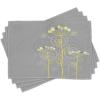 Ambesonne Grey and Yellow Place Mats Set of 4, Under The Sea Inspired Flowers Abstract Swirls Backdrop, Washable Fabric Placemats for Dining Table, Standard Size, Grey Yellow