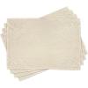 Ambesonne Ivory Place Mats Set of 8, Classic Victorian Style Monochrome Damask Background with Swirl Floral Effects Print, Washable Fabric Placemats for Dining Table, Placemat 8 pcs, Cream