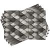 Ambesonne Modern Place Mats Set of 4, Geometrical Design with Grey Ombre Colored Squares Print, Washable Fabric Placemats for Dining Table, Standard Size, Grey Charcoal