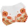 Ambesonne Poppy Flower Place Mats Set of 4, Digital Watercolors Design of Poppy Classic Botany Bouquet Patterns Print, Washable Fabric Placemats for Dining Table, Standard Size, Orange White