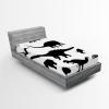Ambesonne Puppy Fitted Sheet, Funny Christmas Themed Watercolor Painting of Happy Corgi Dog with Deer Antlers Image, Soft Decorative Fabric Bedding All-Round Elastic Pocket, Twin Size, Pale Coffee(Black Charcoal)