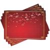 Ambesonne Red Place Mats Set of 4, Flowering Branch of a Cherry Tree in Spring with Traditional Chinese Framework, Washable Fabric Placemats for Dining Room Kitchen Table Decor, Red Marigold Coral