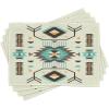 Ambesonne Southwestern Place Mats Set of 4, Ethnic Illustration of a Zigzags Design Triangular Iconic Art Motifs, Washable Fabric Placemats for Dining Table, Standard Size, Pale Yellow