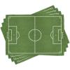 Ambesonne Sports Place Mats Set of 4, Classic Illustration of a Soccer Field Stadium Match Art Lines Modern Football, Washable Fabric Placemats for Dining Table, Standard Size, Fern Green White