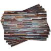 Ambesonne Urban Place Mats Set of 4, Colored Stone Surface Texture Background Retro Style Urban Brick Wall Image, Washable Fabric Placemats for Dining Table, Standard Size, Grey Turquoise