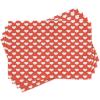 Ambesonne Valentine’s Day Place Mats Set of 4, White Hearts on Vibrant Background Love Pattern for Romantic Couples, Washable Fabric Placemats for Dining Room Kitchen Table Decor, Vermilion White