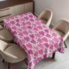 Ambesonne Valentines Tablecloth, Romantic Heart Shapes with Many Different Designs Polka Dots Crossed Lines, Dining Room Kitchen Rectangular Table Cover, 60″ X 84″, Hot Pink White