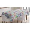 Ambesonne Valentines Tablecloth, Various Kinds of Hand Drawn Style Colorful Hearts with Wings Arrows and Flowers, Dining Room Kitchen Rectangular Table Cover, 52″ X 70″, Multicolor