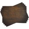 Ambesonne Wooden Print Place Mats Set of 4, Old Vintage Antique Timber Oak Background Rustic Floor Artisan Photo, Washable Fabric Placemats for Dining Table, Standard Size, Chestnut Brown