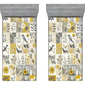 Ambesonne Christmas Fitted Sheet, Merry Christmas Lettering on an Abstract Modern Snowflake Dot Pattern, Soft Decorative Fabric Bedding All-Round Elastic Pocket, Queen Size, Charcoal Beige(Grey Pale Earth Yellow)