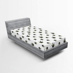 Ambesonne Christmas Fitted Sheet, Merry Christmas Lettering on an Abstract Modern Snowflake Dot Pattern, Soft Decorative Fabric Bedding All-Round Elastic Pocket, Queen Size, Charcoal Beige(Green White)