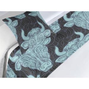 Ambesonne Christmas Floral Bed Runner Set, Simple Design Botany Pattern Winter Rabbits Snowflakes Circles, Decorative Bedding Scarf and a Pillow Sham for Hotels Homes, Twin, Dark Sea Green White(Pale Seafoam Dark Indigo)