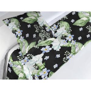 Ambesonne Christmas Floral Bed Runner Set, Simple Design Botany Pattern Winter Rabbits Snowflakes Circles, Decorative Bedding Scarf and a Pillow Sham for Hotels Homes, Twin, Dark Sea Green White(Olive Green Ceil Blue)