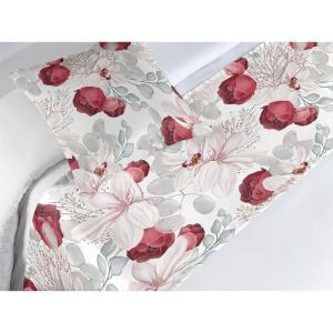 Ambesonne Christmas Floral Bed Runner Set, Simple Design Botany Pattern Winter Rabbits Snowflakes Circles, Decorative Bedding Scarf and a Pillow Sham for Hotels Homes, Twin, Dark Sea Green White(Pale Ruby White and Dust)