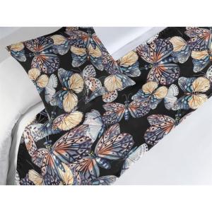 Ambesonne Christmas Floral Bed Runner Set, Simple Design Botany Pattern Winter Rabbits Snowflakes Circles, Decorative Bedding Scarf and a Pillow Sham for Hotels Homes, Twin, Dark Sea Green White(Cream Dark Indigo and Black)