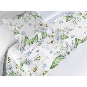 Ambesonne Christmas Floral Bed Runner Set, Simple Design Botany Pattern Winter Rabbits Snowflakes Circles, Decorative Bedding Scarf and a Pillow Sham for Hotels Homes, Twin, Dark Sea Green White(Fern Green and Soft Blue)