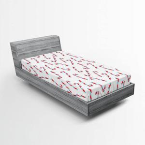 Ambesonne Eggplant Fitted Sheet, Christmas Inspired Flowers Snowflakes and Swirls in a Violet Delicate Environment, Soft Decorative Fabric Bedding All-Round Elastic Pocket, Twin Size, Violet White(White Aqua)