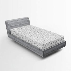 Ambesonne Eggplant Fitted Sheet, Christmas Inspired Flowers Snowflakes and Swirls in a Violet Delicate Environment, Soft Decorative Fabric Bedding All-Round Elastic Pocket, Twin Size, Violet White(Charcoal Grey White)