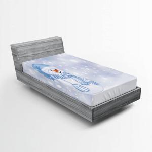 Ambesonne Eggplant Fitted Sheet, Christmas Inspired Flowers Snowflakes and Swirls in a Violet Delicate Environment, Soft Decorative Fabric Bedding All-Round Elastic Pocket, Twin Size, Violet White(Ice Blue)