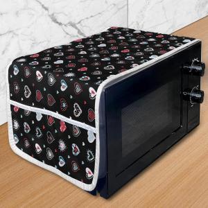 Ambesonne Love Microwave Oven Cover, Valentine’s Day Themeds Love Hand Drawn Heart Pattern Wedding Inspired, Water Resistant Organizer with Pockets for Kitchen, 36″ x 12″, Multicolor(Multicolor)