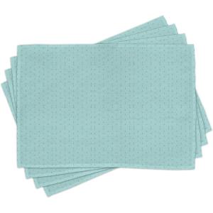 Ambesonne Nautical Place Mats Set of 4, Sea Ocean Theme Repetitive Anchors Pattern in Aquatic Tones, Washable Fabric Placemats for Dining Table, Standard Size, Pale Seafoam Pale Teal