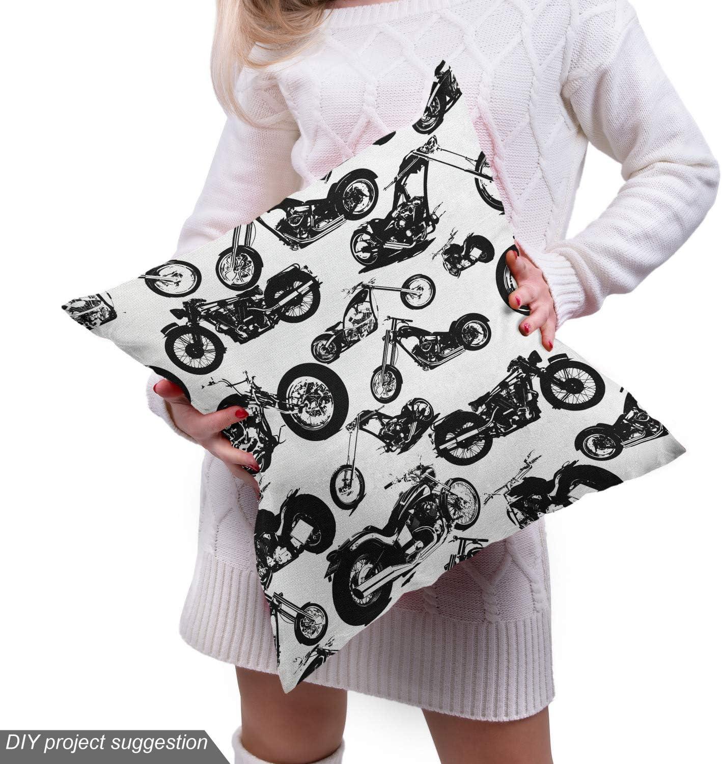 imageAmbesonne Black and White Fabric by The Yard Monochrome Background with Square Shapes Diagonal Pattern Modern Geometric Decorative Fabric for Upholstery and Home Accents 2 Yards Black CharcoalWhite and Black