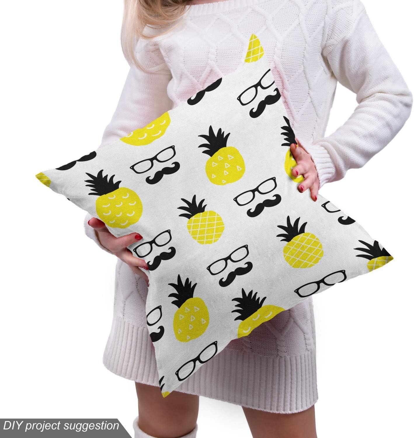 imageAmbesonne Black and White Fabric by The Yard Monochrome Background with Square Shapes Diagonal Pattern Modern Geometric Decorative Fabric for Upholstery and Home Accents 2 Yards Black CharcoalYellow Charcoal