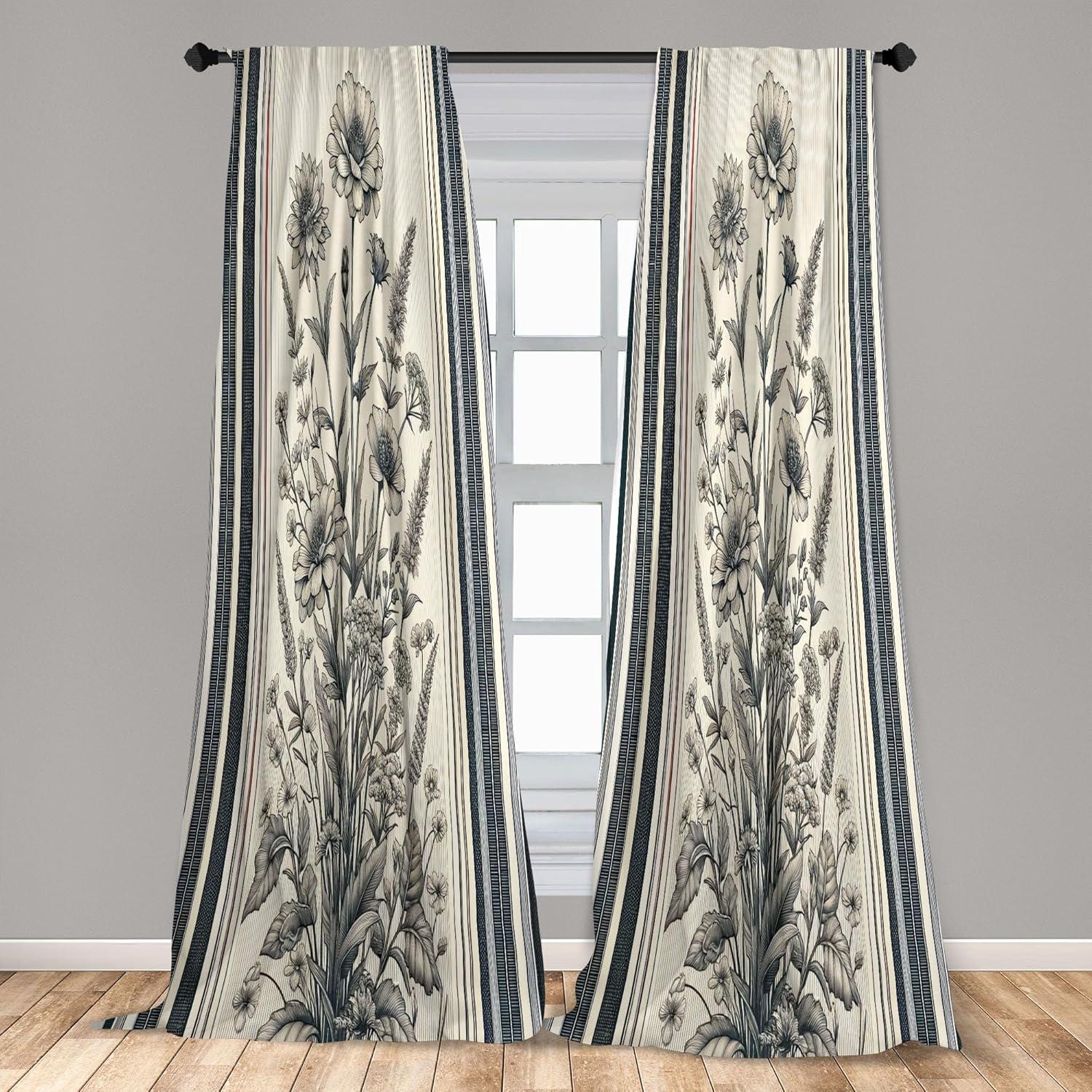imageAmbesonne Dinosaur Curtains Delicate Cartoon Animals of Jurassic Scenario Funny Jungle Pastel Tones Window Treatments 2 Panel Set for Living Room Bedroom Pair of 28 x 95 Blush Blue Grey WhitePale Sage Green Grey