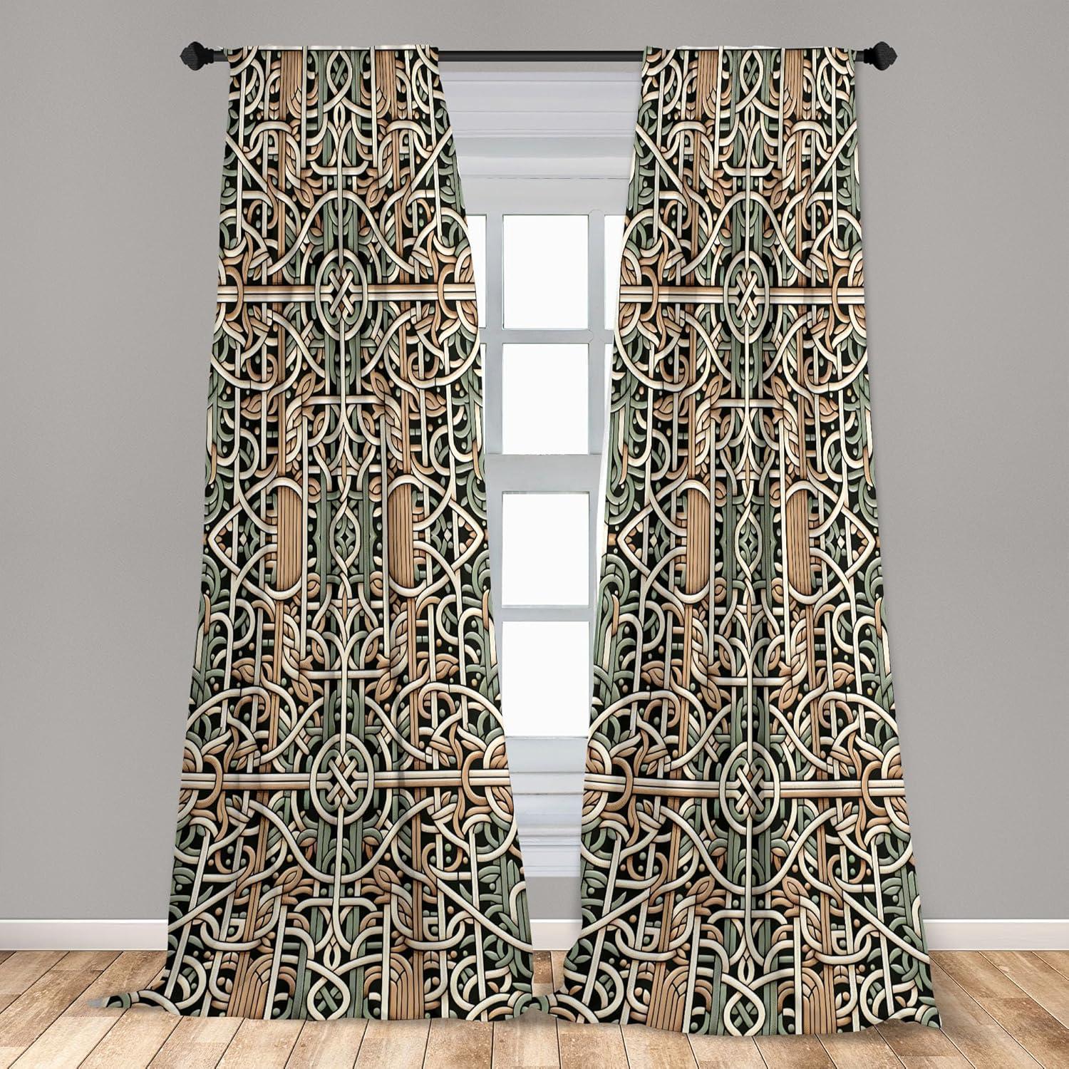imageAmbesonne Dinosaur Curtains Delicate Cartoon Animals of Jurassic Scenario Funny Jungle Pastel Tones Window Treatments 2 Panel Set for Living Room Bedroom Pair of 28 x 95 Blush Blue Grey WhiteLaurel Green and Dark Khaki