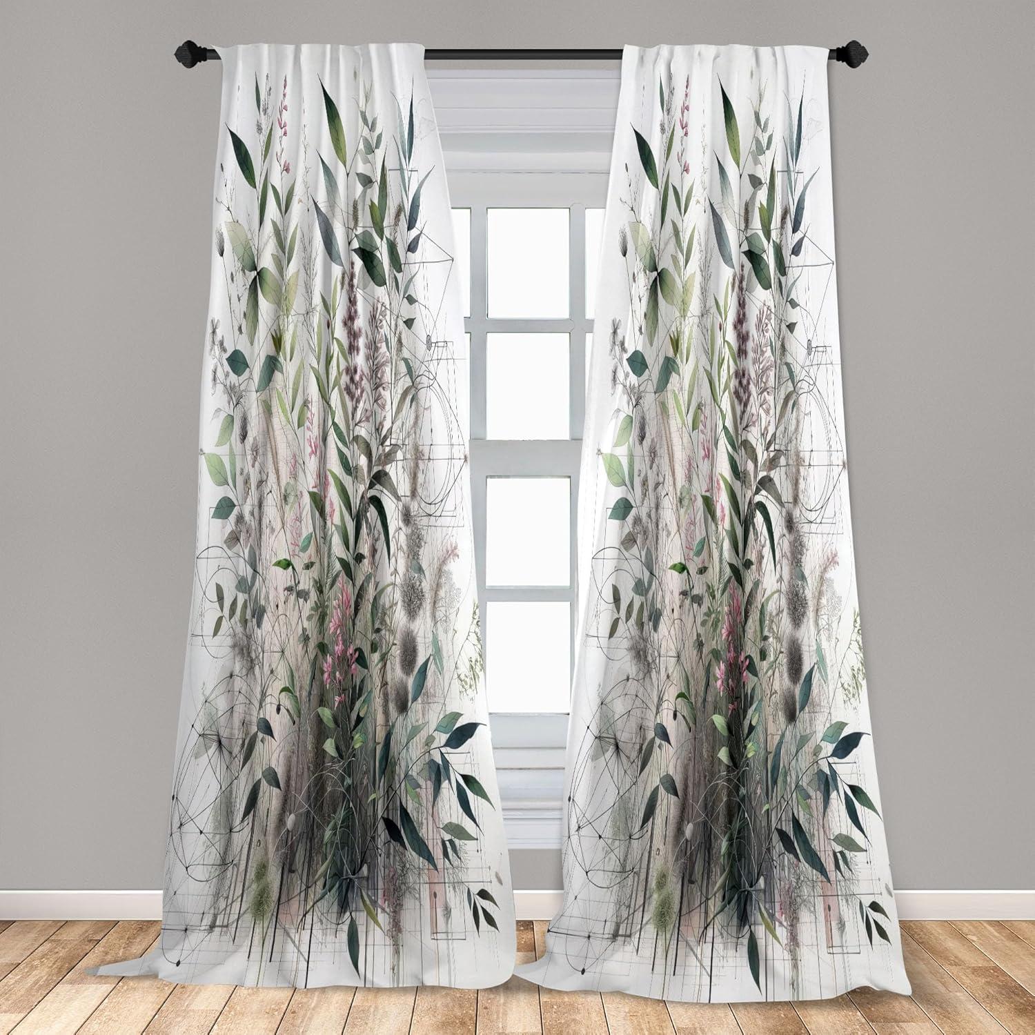 imageAmbesonne Dinosaur Curtains Delicate Cartoon Animals of Jurassic Scenario Funny Jungle Pastel Tones Window Treatments 2 Panel Set for Living Room Bedroom Pair of 28 x 95 Blush Blue Grey WhiteLaurel Green Multicolor