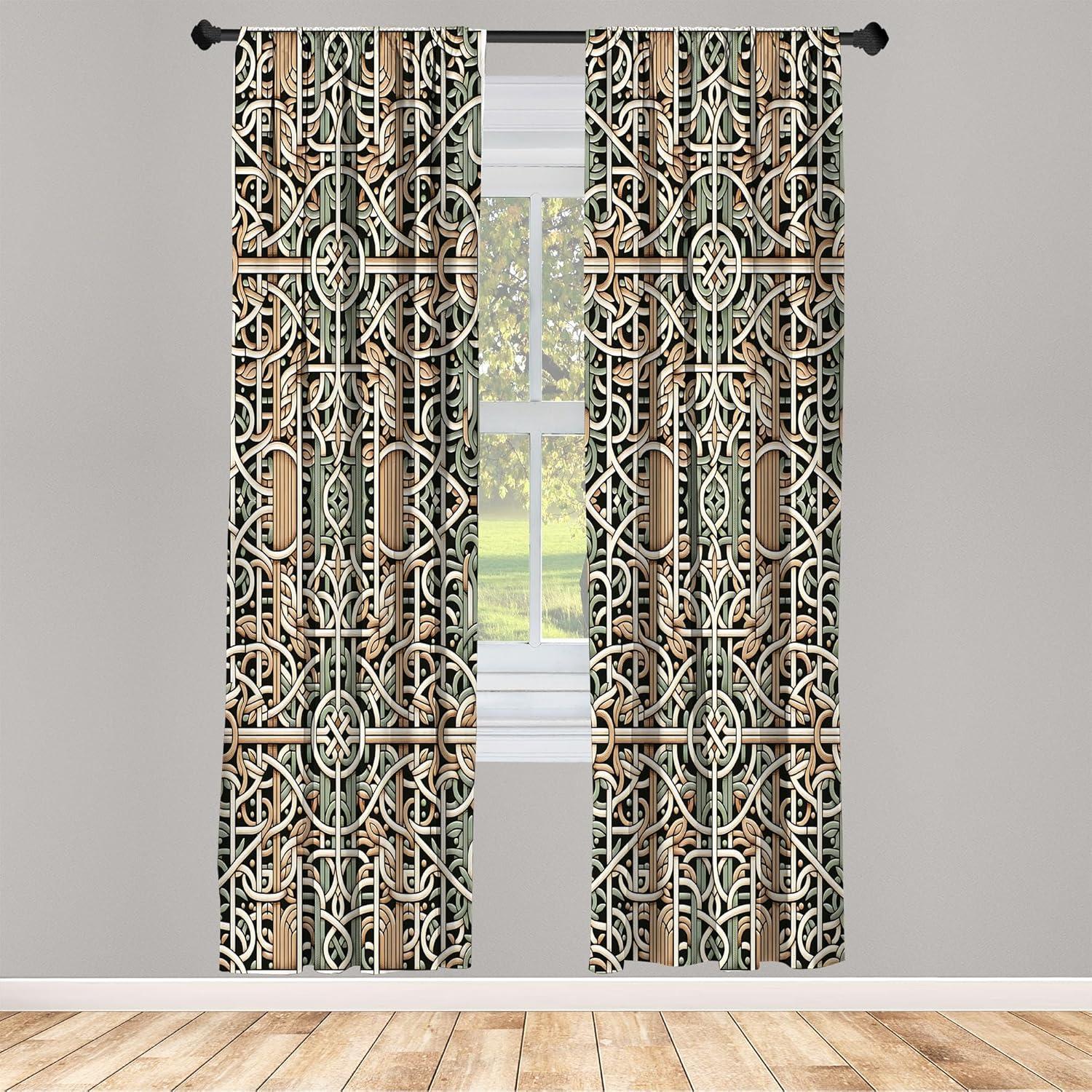 imageAmbesonne Dinosaur Curtains Delicate Cartoon Animals of Jurassic Scenario Funny Jungle Pastel Tones Window Treatments 2 Panel Set for Living Room Bedroom Pair of 28 x 95 Blush Blue Grey WhiteLaurel Green and Dark Khaki