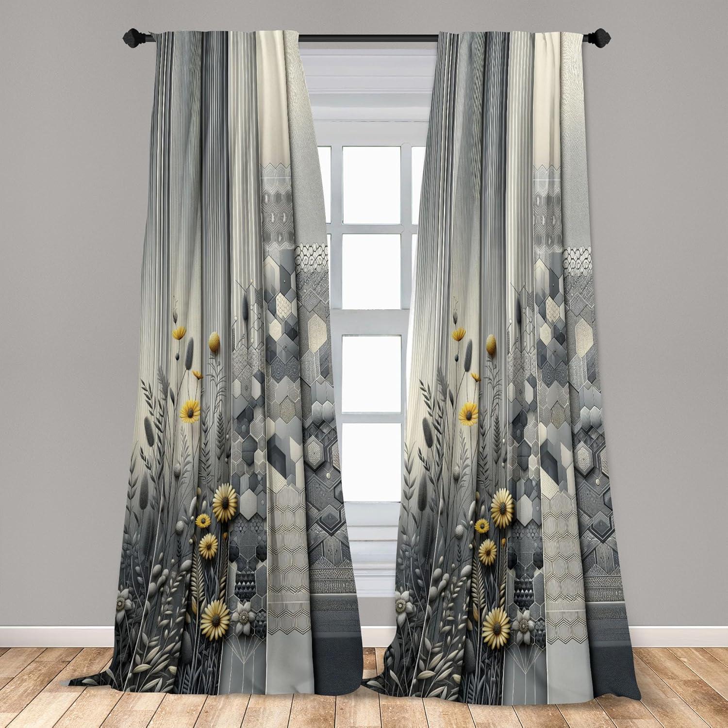 imageAmbesonne Dinosaur Curtains Delicate Cartoon Animals of Jurassic Scenario Funny Jungle Pastel Tones Window Treatments 2 Panel Set for Living Room Bedroom Pair of 28 x 95 Blush Blue Grey WhiteDimgray Yellow and Blue