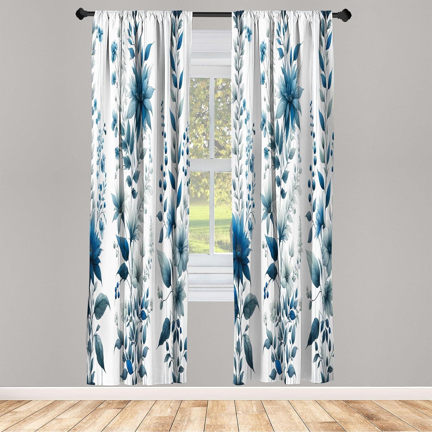 imageAmbesonne Dinosaur Curtains Delicate Cartoon Animals of Jurassic Scenario Funny Jungle Pastel Tones Window Treatments 2 Panel Set for Living Room Bedroom Pair of 28 x 95 Blush Blue Grey WhiteSlate Blue and Sea Blue