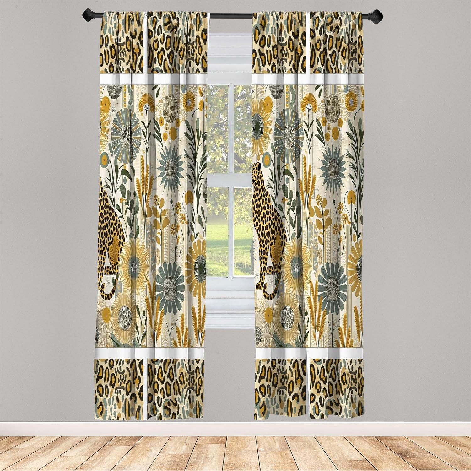 imageAmbesonne Dinosaur Curtains Delicate Cartoon Animals of Jurassic Scenario Funny Jungle Pastel Tones Window Treatments 2 Panel Set for Living Room Bedroom Pair of 28 x 95 Blush Blue Grey WhiteSand Brown and Laurel Green