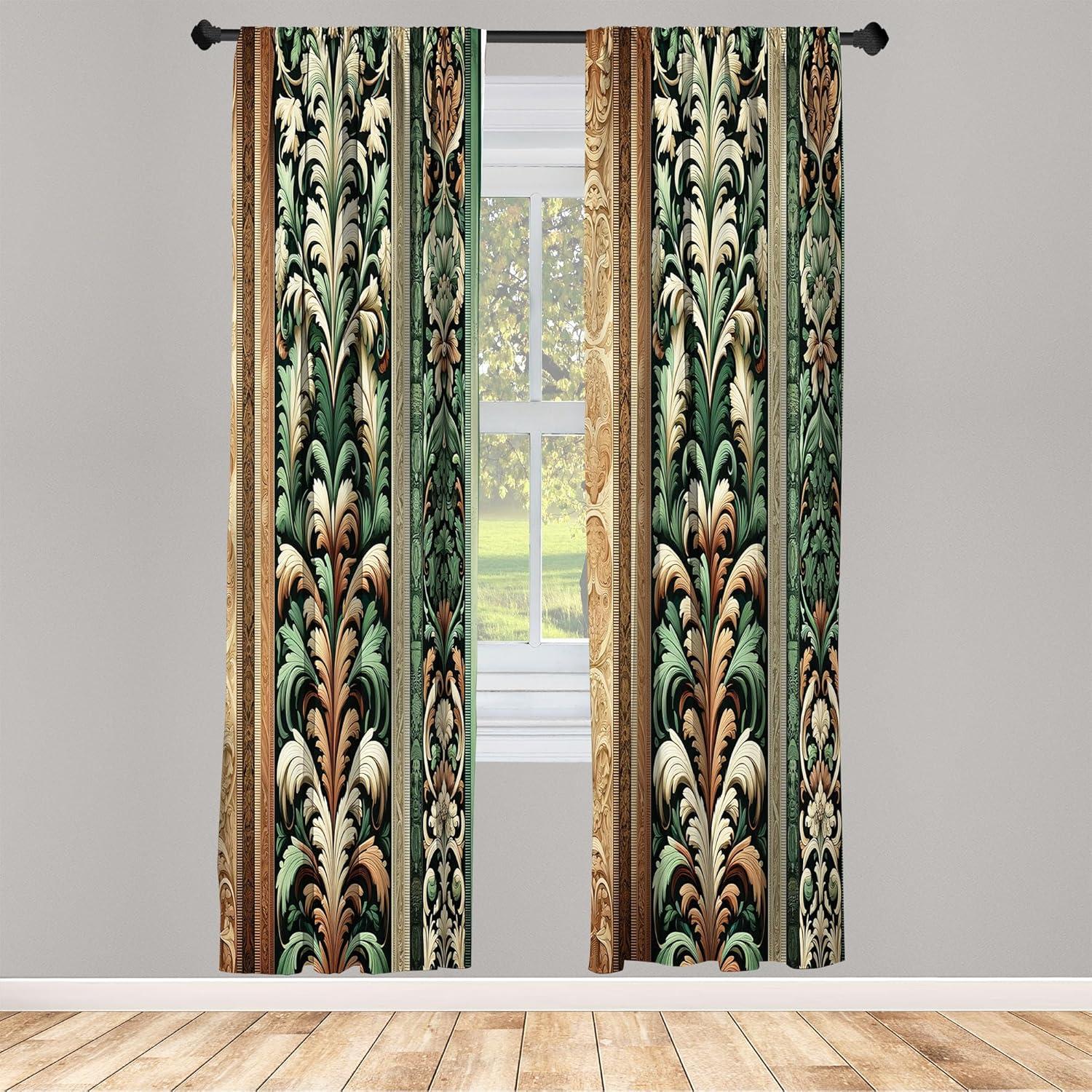 imageAmbesonne Dinosaur Curtains Delicate Cartoon Animals of Jurassic Scenario Funny Jungle Pastel Tones Window Treatments 2 Panel Set for Living Room Bedroom Pair of 28 x 95 Blush Blue Grey WhiteEmerald Caramel