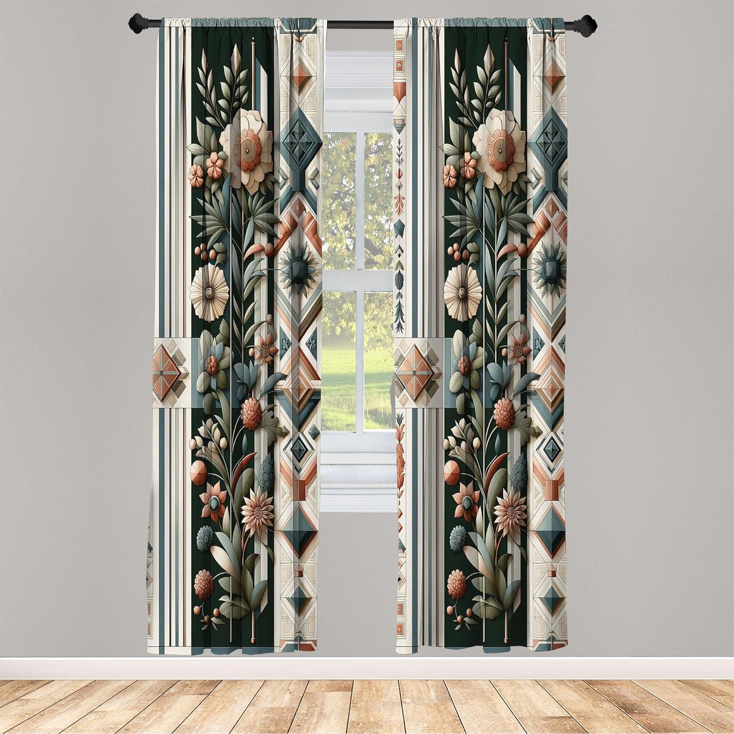 imageAmbesonne Dinosaur Curtains Delicate Cartoon Animals of Jurassic Scenario Funny Jungle Pastel Tones Window Treatments 2 Panel Set for Living Room Bedroom Pair of 28 x 95 Blush Blue Grey WhiteLaurel Green Salmon Beige