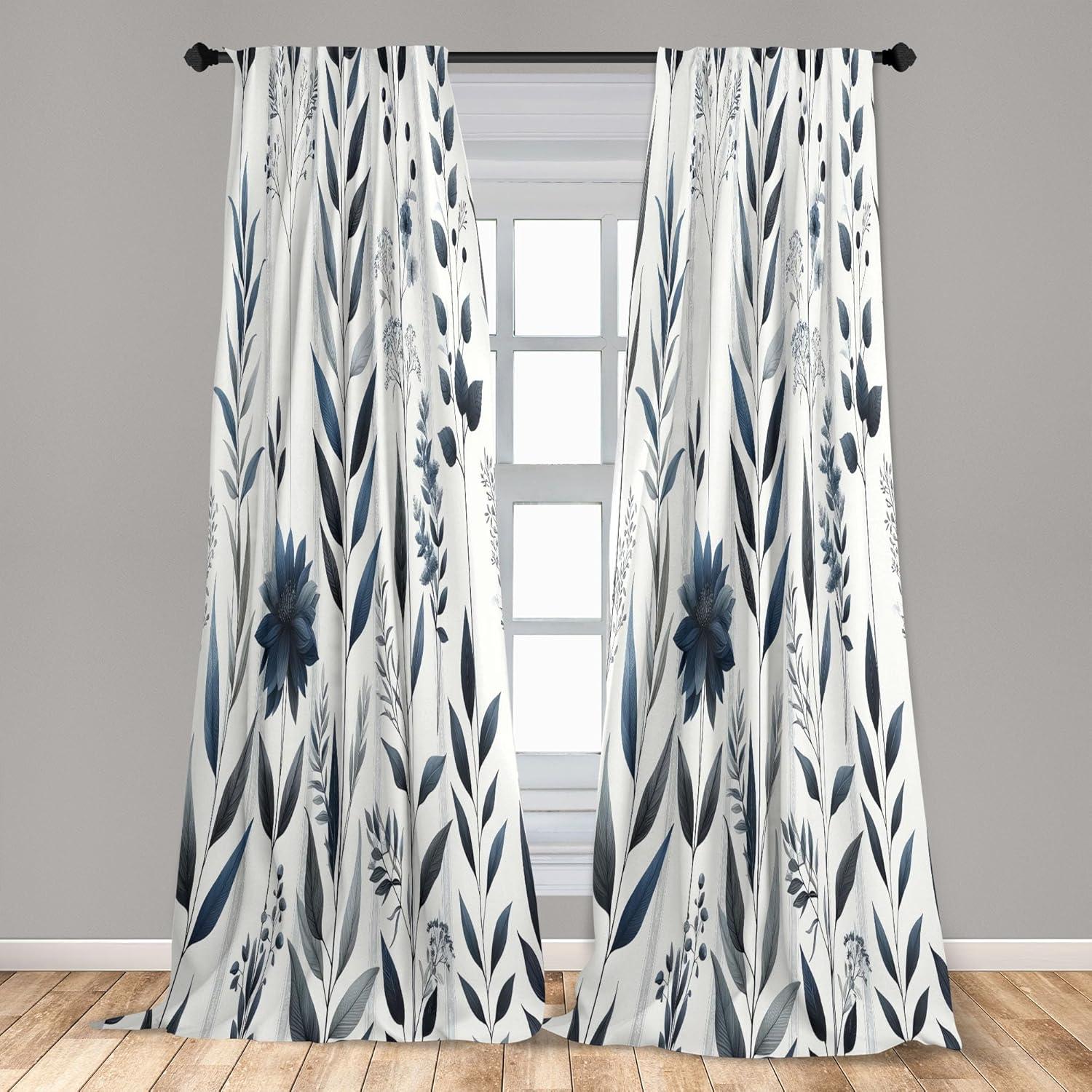 imageAmbesonne Dinosaur Curtains Delicate Cartoon Animals of Jurassic Scenario Funny Jungle Pastel Tones Window Treatments 2 Panel Set for Living Room Bedroom Pair of 28 x 95 Blush Blue Grey WhiteDark Petrol Blue and Grey