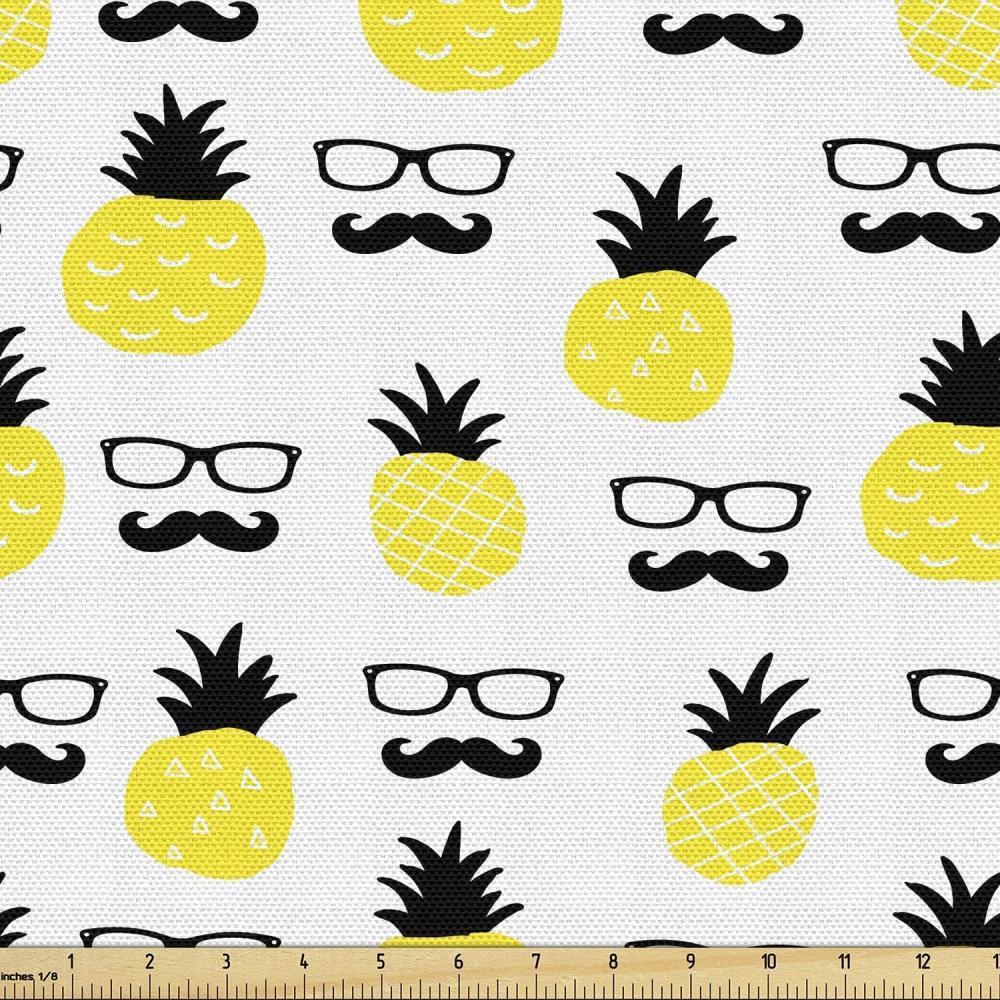 imageAmbesonne Black and White Fabric by The Yard Monochrome Background with Square Shapes Diagonal Pattern Modern Geometric Decorative Fabric for Upholstery and Home Accents 2 Yards Black CharcoalYellow Charcoal
