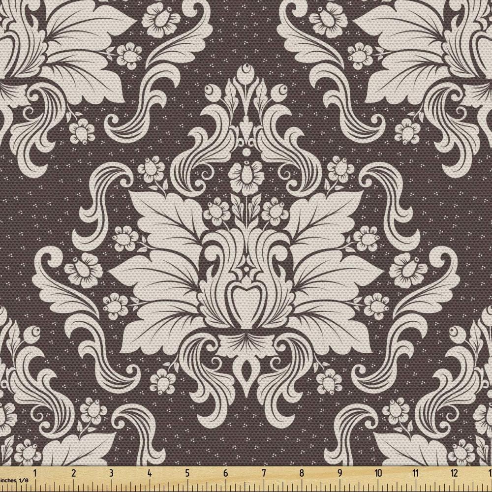 imageAmbesonne Black and White Fabric by The Yard Monochrome Background with Square Shapes Diagonal Pattern Modern Geometric Decorative Fabric for Upholstery and Home Accents 2 Yards Black CharcoalBeige Brown