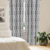 Ambesonne Black and White Curtains, Monochrome Ikat Pattern Bohemian Chevron Modern Scribble Print, Window Treatments 2 Panel Set for Living Room Bedroom, Pair of – 28″ x 63″, White and Charcoal