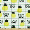 Ambesonne Black and White Fabric by The Yard, Monochrome Background with Square Shapes Diagonal Pattern Modern Geometric, Decorative Fabric for Upholstery and Home Accents, 2 Yards, Black Charcoal(Yellow Charcoal)